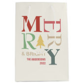 Modern Trendy Merry en helder minimalistisch kleur Medium Cadeauzakje (Voorkant)