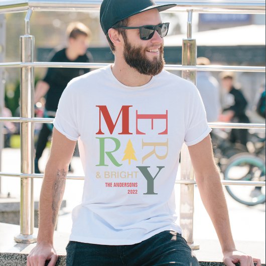 Modern Trendy Merry en helder minimalistisch kleur T-shirt