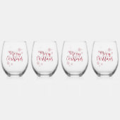 Modern Trendy Merry Kerstminimalist Wijnglas Zonder Voet (Voorkant)