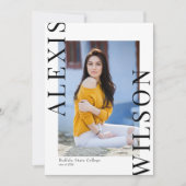 Modern Trendy Minimalist 3 foto Afstuderen Kaart (Voorkant)