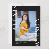 Modern Trendy Minimalist 3 foto Afstuderen Kaart (Voorkant)