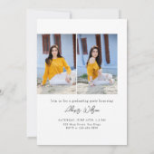 Modern Trendy Minimalist 3 foto Afstuderen Kaart (Achterkant)