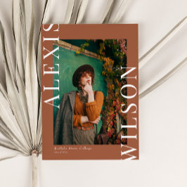 Modern Trendy Minimalist 3 foto Afstuderen Kaart