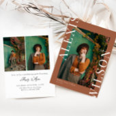 Modern Trendy Minimalist 3 foto Afstuderen Kaart