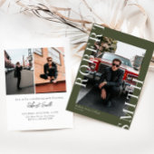 Modern Trendy Minimalist 3 foto Afstuderen Kaart