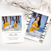 Modern Trendy Minimalist 3 foto Afstuderen Kaart