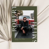 Modern Trendy Minimalist 3 foto Afstuderen Kaart