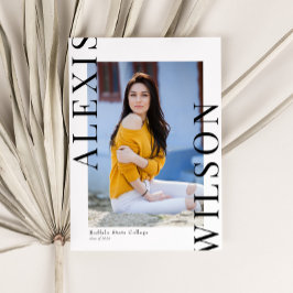 Modern Trendy Minimalist 3 foto Afstuderen Kaart