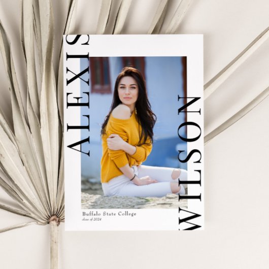 Modern Trendy Minimalist 3 foto Afstuderen Kaart