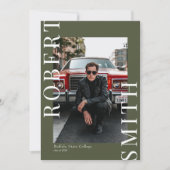 Modern Trendy Minimalist 3 foto Afstuderen Kaart (Voorkant)