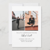 Modern Trendy Minimalist 3 foto Afstuderen Kaart (Achterkant)