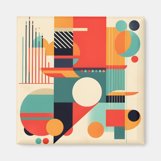 Modern Trendy Minimalist Geometric Magneet (Voorkant)