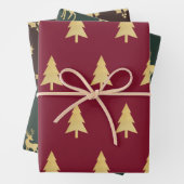 Modern Trendy Minimalist Golden Kerstmis Pattern Inpakpapier Vel (In situ)