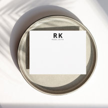 Modern Trendy Minimalist Zwart Twee Monogram