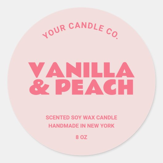 Modern trendy minimalistisch kaarsenlabel ronde sticker (Voorkant)