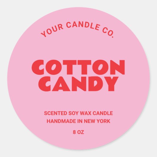 Modern trendy minimalistisch kaarsenlabel ronde sticker (Voorkant)