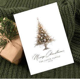 Modern Trendy Minimalistisch Merry Christmas Foto Feestdagenkaart