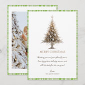 Modern trendy minimalistisch vrolijk kerstspel feestdagenkaart (Voorkant / Achterkant)