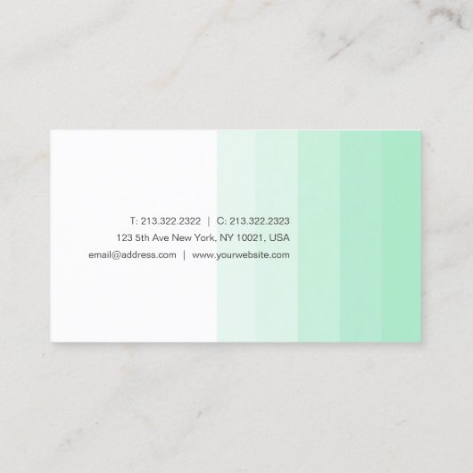 Modern Trendy Mint Green White Handgeschreven Scri Visitekaartje (Achterkant)