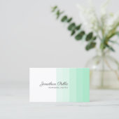 Modern Trendy Mint Green White Handgeschreven Scri Visitekaartje (Staand voorkant)