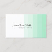Modern Trendy Mint Green White Handgeschreven Scri Visitekaartje (Voorkant)