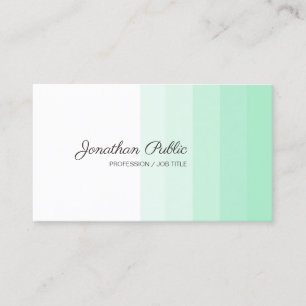 Modern Trendy Mint Green White Handgeschreven Scri Visitekaartje
