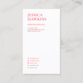 Modern Trendy Modern Monogram Social Media Koraal Visitekaartje (Voorkant)