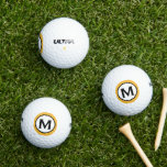 Modern Trendy Monogram Initiaal Golfballen<br><div class="desc">Het monogrammed ontwerp kenmerkt een monogram embleem met uw initiaal in klassieke bloktypografie voor een schone,  stijlvolle blik.</div>