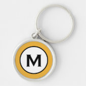 Modern Trendy Monogram Mustard Yellow Sleutelhanger (Voorkant)