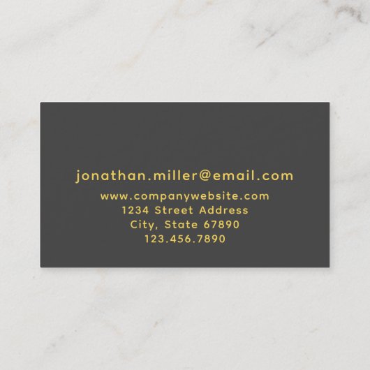 Modern Trendy Monogram Visitekaartje (Achterkant)