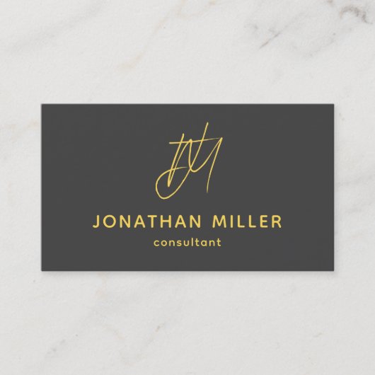 Modern Trendy Monogram Visitekaartje (Voorkant)