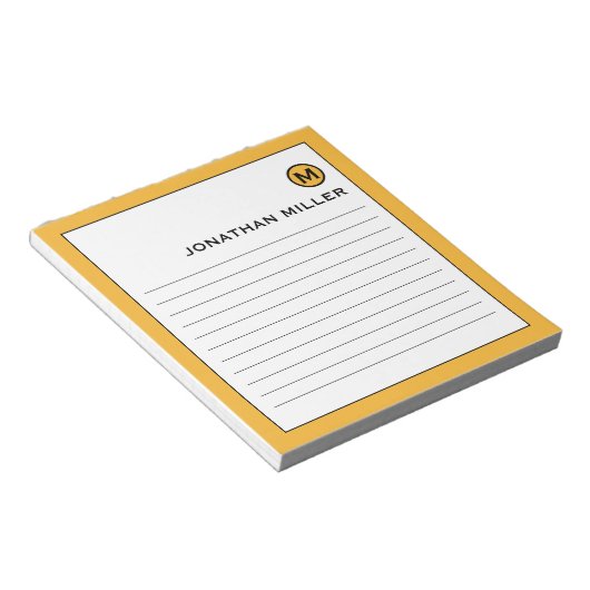 Modern Trendy Mustard Yellow Lined Notitieblok (Schuin)