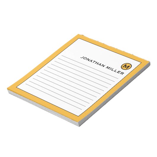 Modern Trendy Mustard Yellow Lined Notitieblok (Linkerzijde)