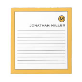 Modern Trendy Mustard Yellow Lined Notitieblok (Voorkant)