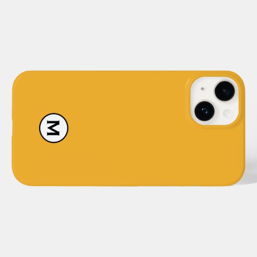 Modern Trendy Mustard Yellow Monogram Case-Mate iPhone Case (Achterkant (horizontaal))
