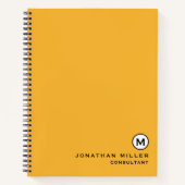 Modern Trendy Mustard Yellow Monogram Hardcover Notitieboek (Voorkant)