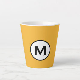 Modern Trendy Mustard Yellow Monogram Latte Mok