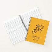 Modern Trendy Mustard Yellow Monogram Notitieboek (Binnen)