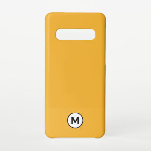 Modern Trendy Mustard Yellow Monogram Samsung Galaxy S10 Hoesje
