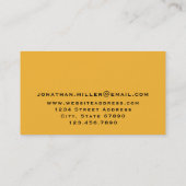 Modern Trendy Mustard Yellow Monogram Visitekaartje (Achterkant)