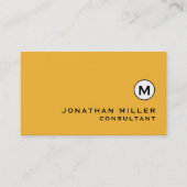 Modern Trendy Mustard Yellow Monogram Visitekaartje (Voorkant)