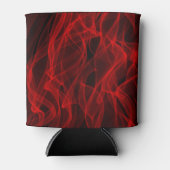 Modern Trendy Neon Red Curvy Line Abstract Patroon Blikjeskoeler (Voorkant)
