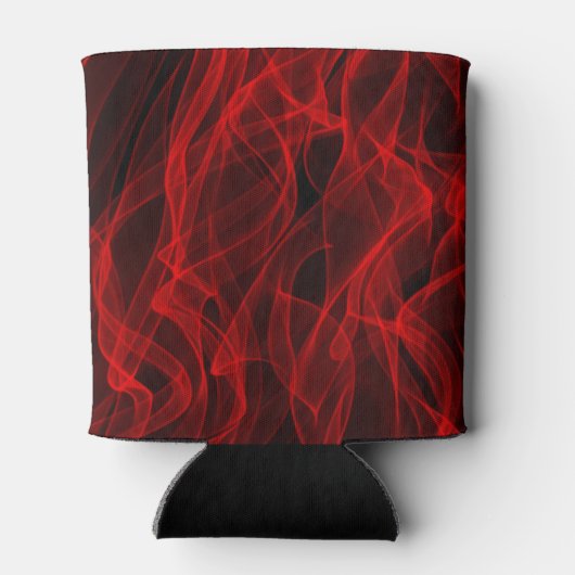 Modern Trendy Neon Red Curvy Line Abstract Patroon Blikjeskoeler (Achterkant)