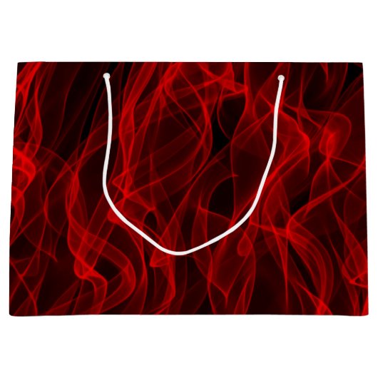 Modern Trendy Neon Red Curvy Line Abstract Patroon Groot Cadeauzakje (Voorkant)