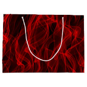 Modern Trendy Neon Red Curvy Line Abstract Patroon Groot Cadeauzakje (Achterkant)