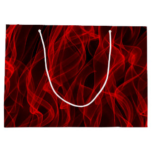 Modern Trendy Neon Red Curvy Line Abstract Patroon Groot Cadeauzakje