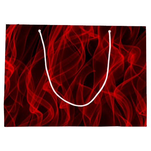 Modern Trendy Neon Red Curvy Line Abstract Patroon Groot Cadeauzakje (Achterkant)