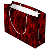 Modern Trendy Neon Red Curvy Line Abstract Patroon Groot Cadeauzakje (Achterkant Gekanteld)
