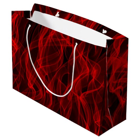 Modern Trendy Neon Red Curvy Line Abstract Patroon Groot Cadeauzakje (Achterkant Gekanteld)