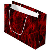 Modern Trendy Neon Red Curvy Line Abstract Patroon Groot Cadeauzakje (Voorkant Gekanteld)